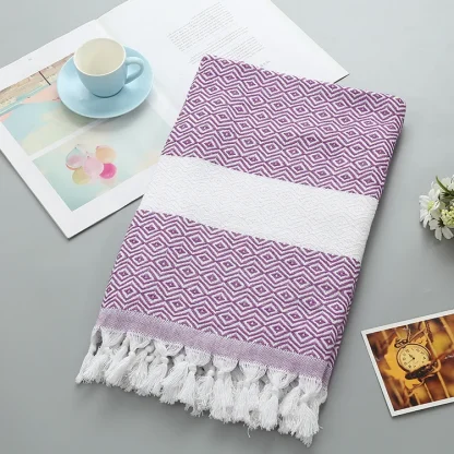 Chic Plaid Beach Towel - Image 2
