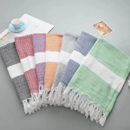 Chic Plaid Beach Towel - Image 5