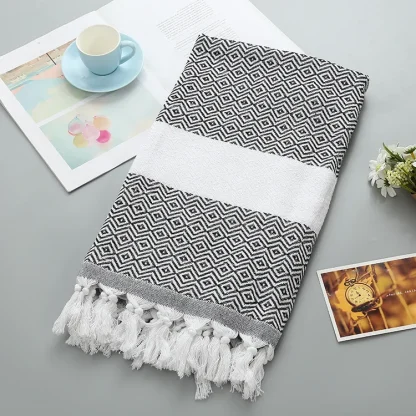 Chic Plaid Beach Towel - Image 4