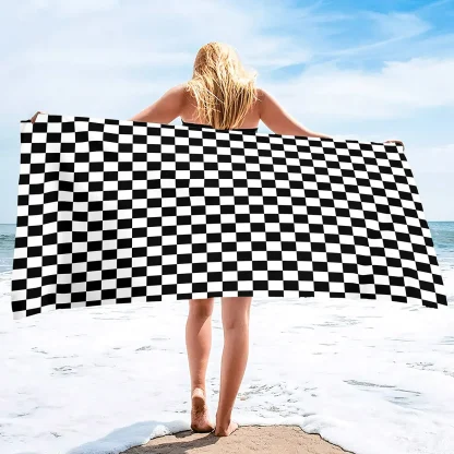 Checkered Flag Beach Towel - Image 4