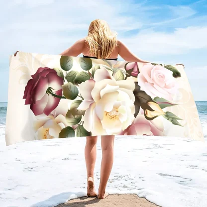 Elegant Rose Beach Towel - Image 4