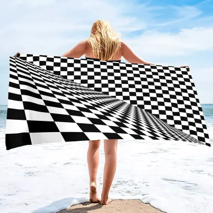 Checkered Flag Beach Towel - Image 2