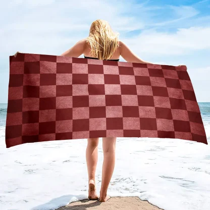 Modern Checkered Beach Towel - Image 5