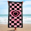 Elegant Grid Pattern Beach Towel - Image 5