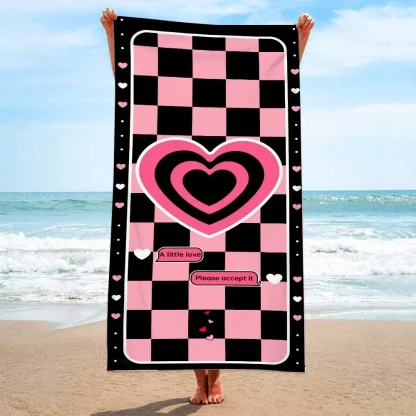 Elegant Grid Pattern Beach Towel - Image 5