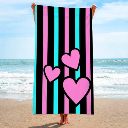 Elegant Grid Pattern Beach Towel - Image 4