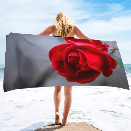 Rose-Themed Beach Towel - Image 4