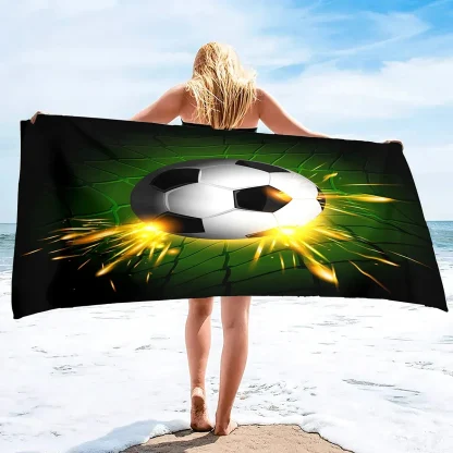 Football Printed Beach Towel - Image 3
