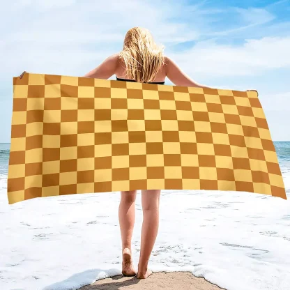 Modern Checkered Beach Towel - Image 7