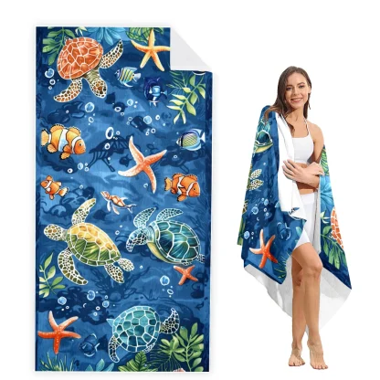 Tropical Print Beach Towel