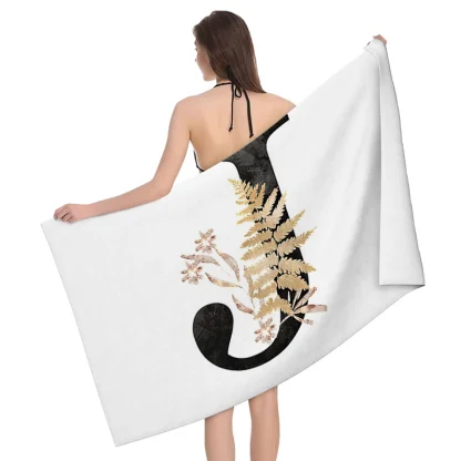 Floral Letter Beach Towel