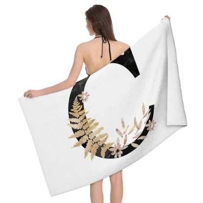 Floral Letter Beach Towel - Image 3