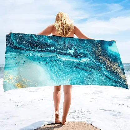 Vibrant Tropical Print Beach Towel