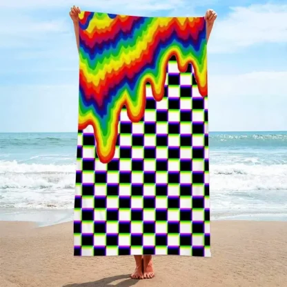 Elegant Grid Pattern Beach Towel