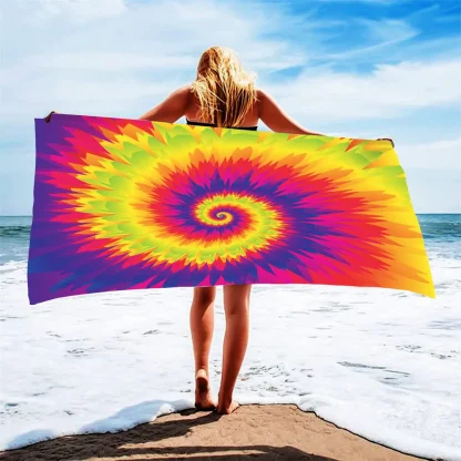 Colorful Swirl Beach Towel - Image 2