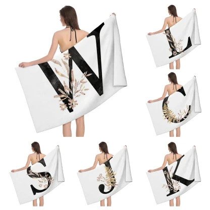 Floral Letter Beach Towel - Image 6