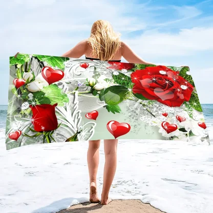 Rose-Themed Beach Towel - Image 2