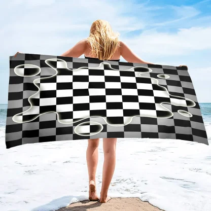 Checkered Flag Beach Towel