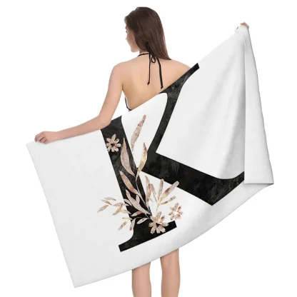 Floral Letter Beach Towel - Image 2