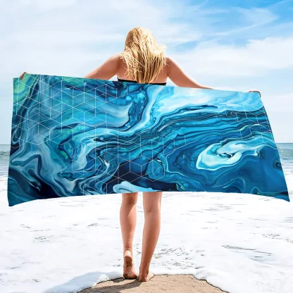 Vibrant Tropical Print Beach Towel - Image 6