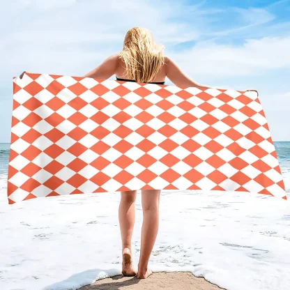 Modern Checkered Beach Towel - Image 6