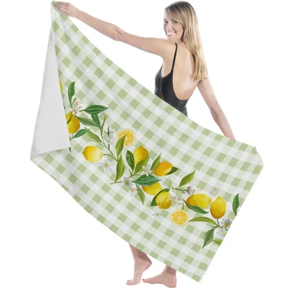 Chic Plaid Summer Beach Towel - Image 3