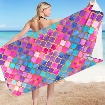 Fish Scale Pattern Beach Towel