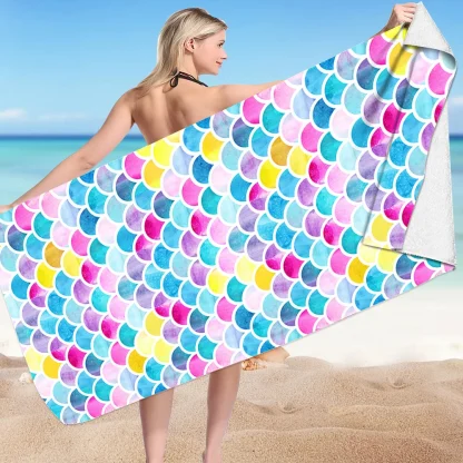 Fish Scale Pattern Beach Towel - Image 2