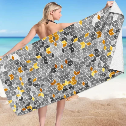 Fish Scale Pattern Beach Towel - Image 3