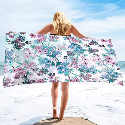 Large Floral Design Beach Towel