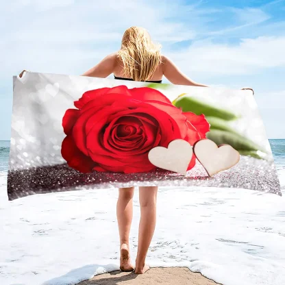 Rose-Themed Beach Towel - Image 3