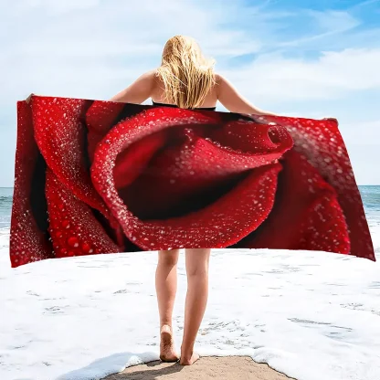 Rose-Themed Beach Towel - Image 5
