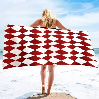 Modern Checkered Beach Towel - Image 3