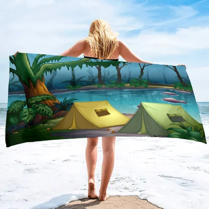 Tropical Paradise Art Beach Towel - Image 4