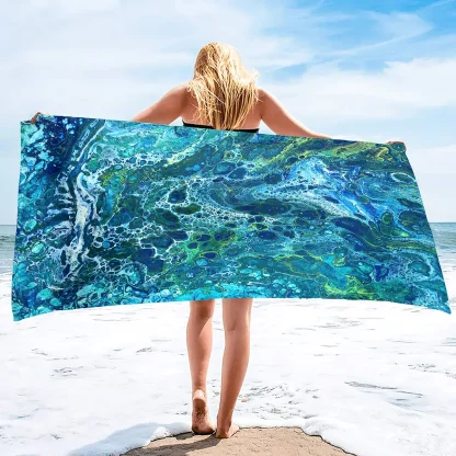 Vibrant Tropical Print Beach Towel - Image 4