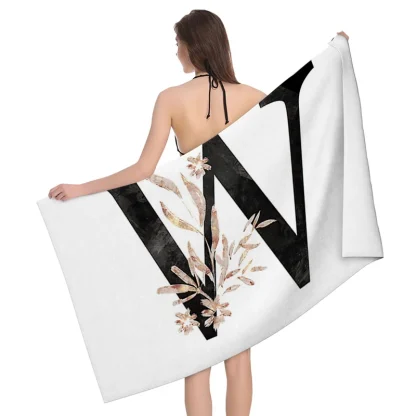 Floral Letter Beach Towel - Image 4