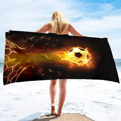 Football Printed Beach Towel - Image 2