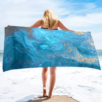 Vibrant Tropical Print Beach Towel - Image 3