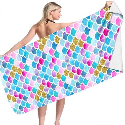 Fish Scale Pattern Beach Towel - Image 5