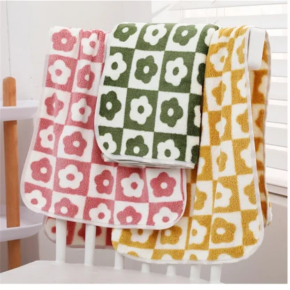 Charming Plaid Floral Beach Towel - Image 4